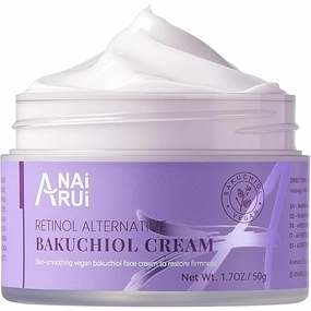 ANAI RUI Bakuchiol Face Cream for Women - Natural Retinol Alternative Anti Aging Moisturizer with Squalane & Collagen, Hydrating Wrinkle Cream for Day&Night Use 1.7 Oz