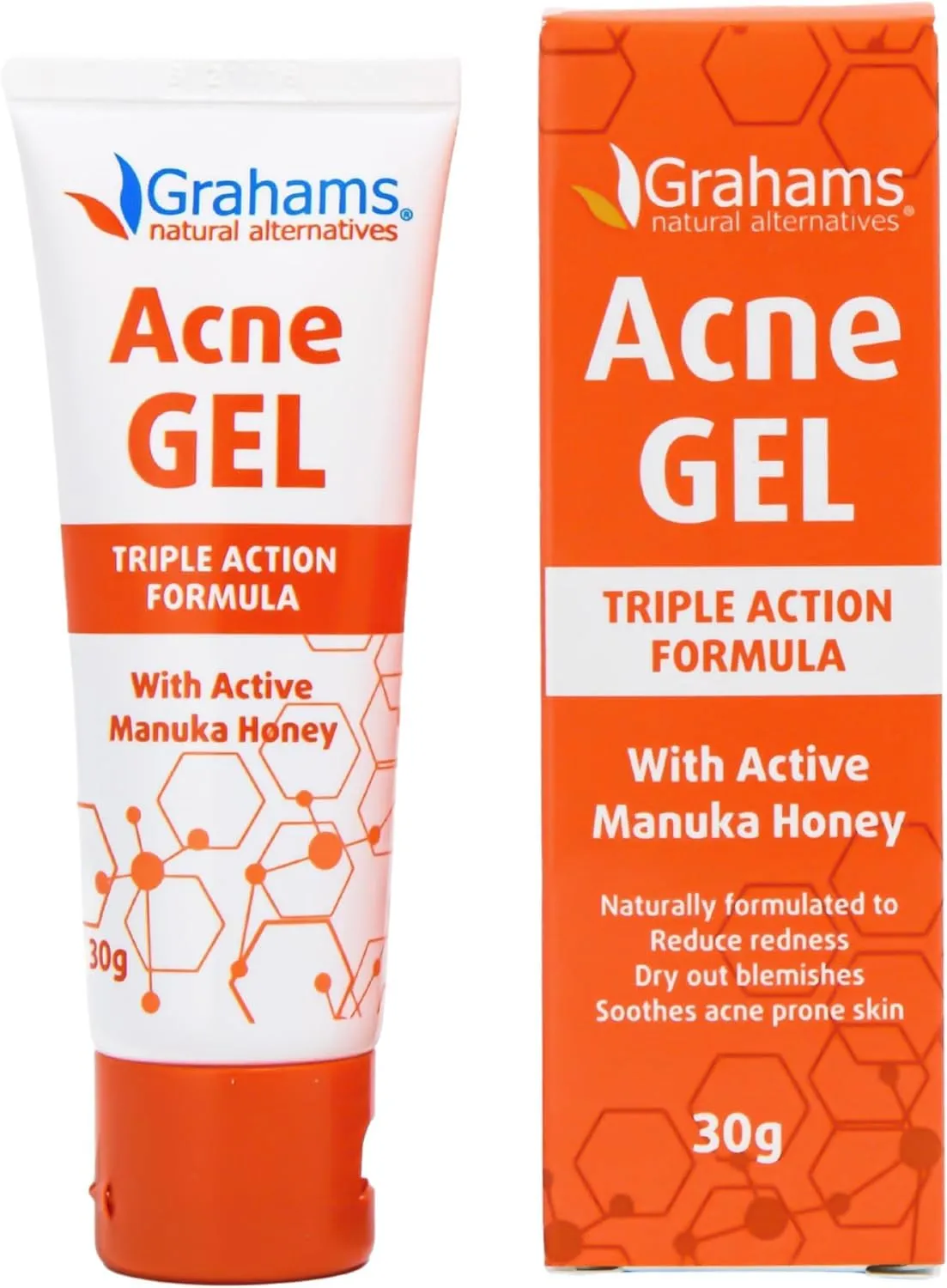 Anti Acne Gel 30g | Pimple Cream Spot Moisturizer for Acne Prone Skin | Face, Back & Body | Witch Hazel, Manuka Honey, Aloe Vera | Morning & Night Treatment | Oil & Blemish Control
