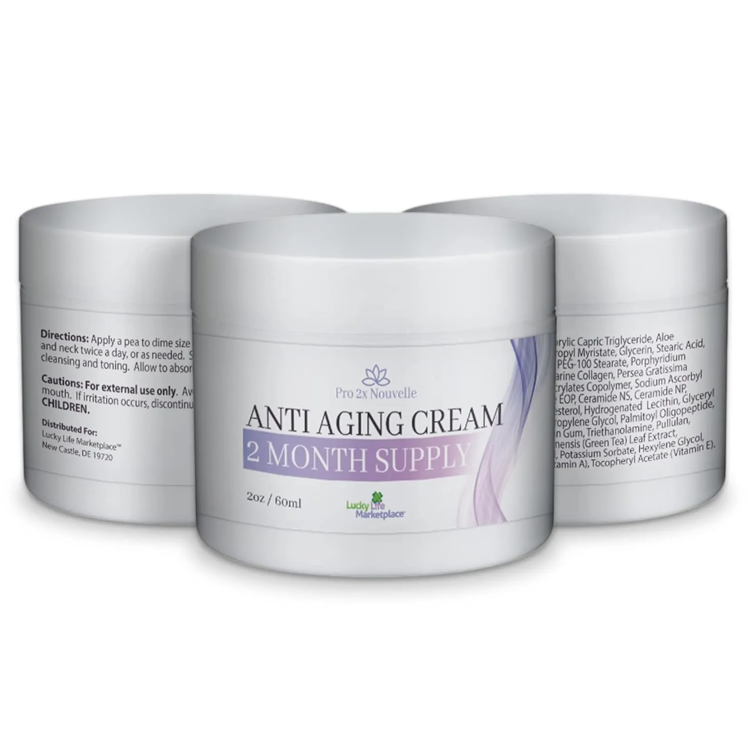 Anti Aging Cream 2 Month Supply - Our Best Nourishing Antioxidant Skin Cell Renewal Formula with Vitamins & Collagen - Reduce Wrinkles Appearance - Help Improve Uneven Skin Tone & Age Spots