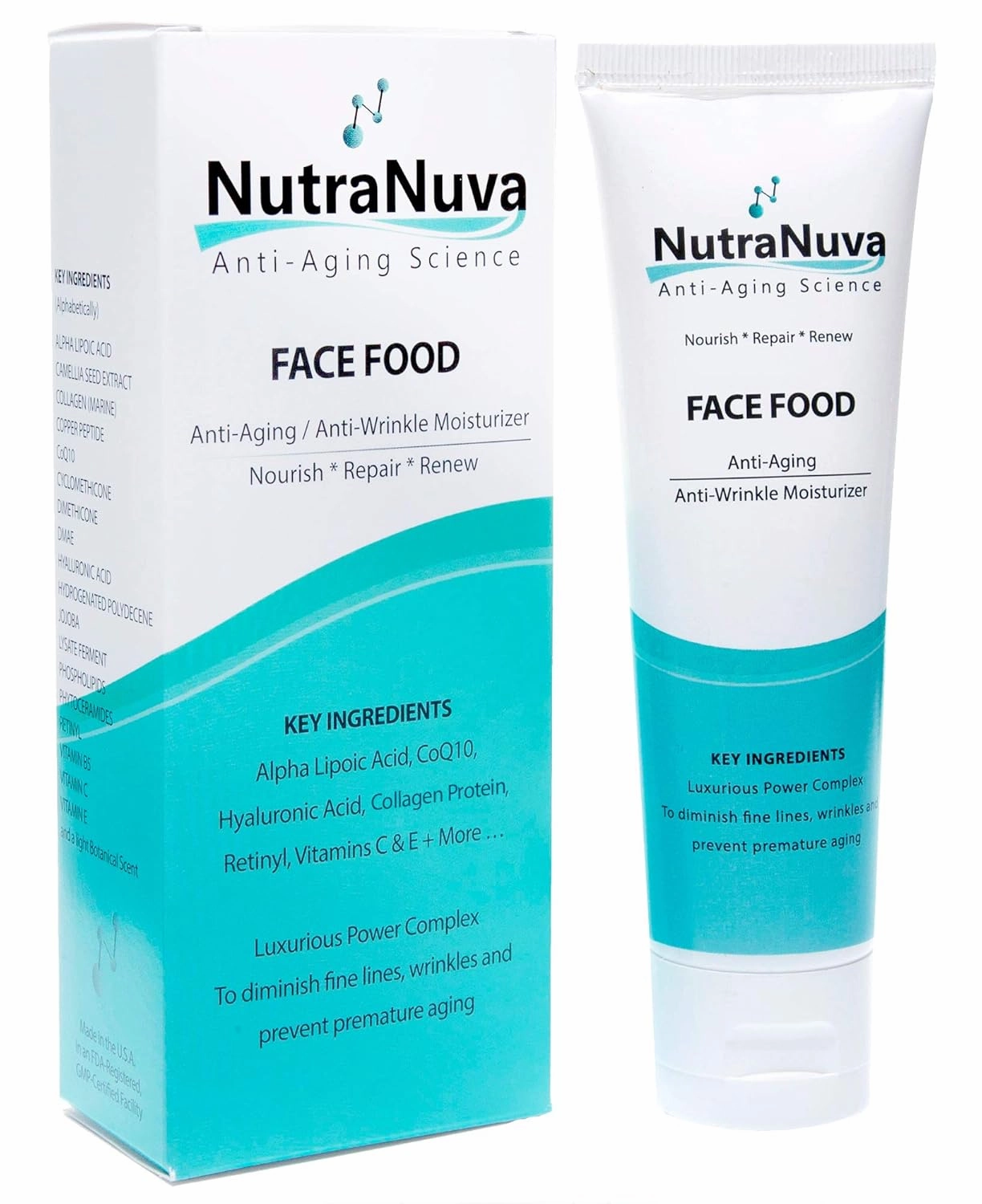 Anti Aging Face/Neck Cream & Eye Wrinkle VEGAN Moisturizer - Hyaluronic Acid, GHK Copper Peptides, CoQ10, Vitamin C & E, Retinyl, PhytoCeramides, Collagen Protein – Night/Day Skincare