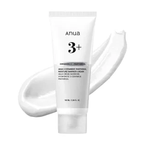 ANUA 3 Ceramide Panthenol Moisture Barrier Cream, Hydrating Face Moisturizer for Normal Skin, Panthenol, Ceramide, Centella for Skin Barrier Non Comedogenic, Korean Skincare (100ml/ 3.38 fl. oz.)