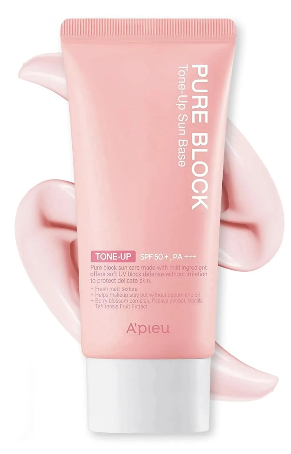A'PIEU Pure Block Tone Up Sunscreen Base SPF50 /PA    50ml | Tone-Up Reef Safe Korean Sunscreen for Makeup Base