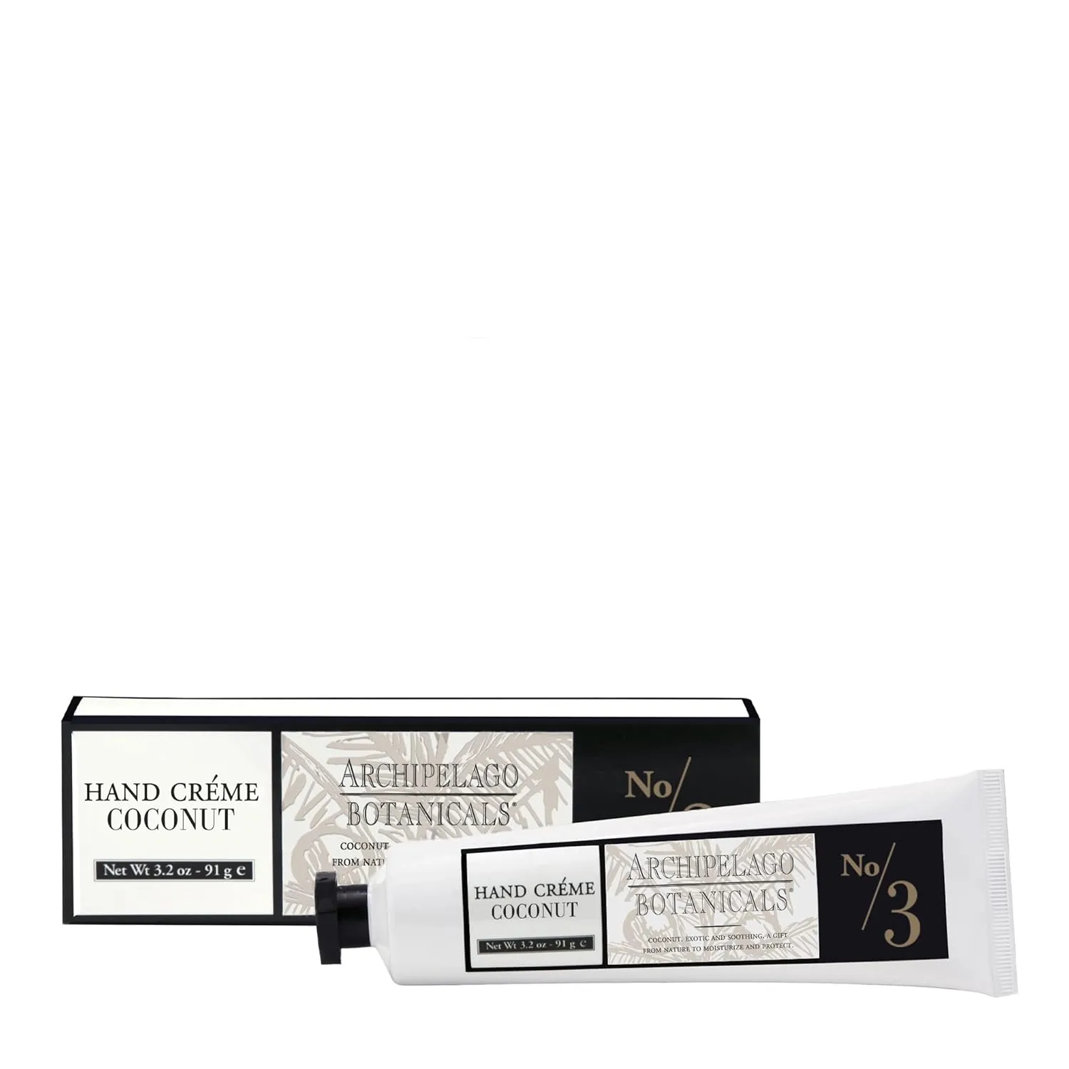 Archipelago Botanicals Coconut Hand Crème, Rich and Lightly Scented Hand Lotion for Dry Skin, Cuticles and Rough Spots, Premium Plant Extracts (3.2 oz)
