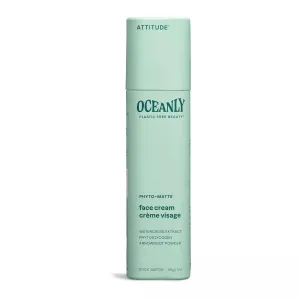 ATTITUDE Oceanly Face Cream Stick, EWG Verified, Plastic-free, Plant and Mineral-Based Ingredients, Vegan and Cruelty-free Beauty Products, PHYTO MATTE, Unscented, 1 Ounce