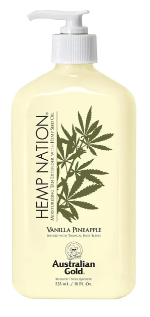 Ausrialian Gold Vanilla Pineapple Hemp Nation Moisturizing Tan Extender Lotion, 18 Fl. Oz. | Hemp Seed Oil,70936-16OZ