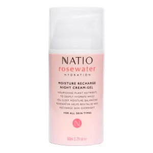 Australia Rosewater Hydration Moisture Recharge Night Cream-Gel, 2.7 oz - Face Moisturizer with Shea Butter - Face Cream for All Skin Types