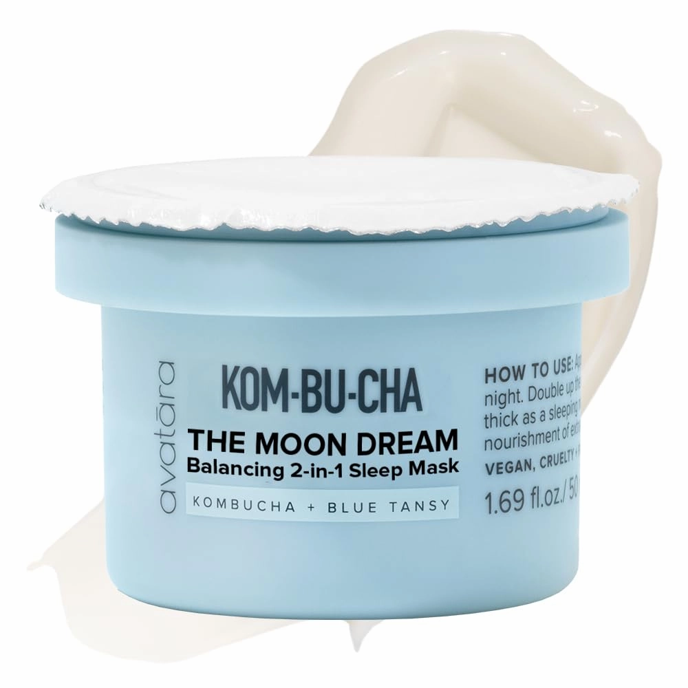 Avatara Kombucha The Moon Dream Night Cream REFILL, Non-Greasy 2-in-1 Night Cream, Deep Moisturization, Kombucha Balances, Vitamin C Brightens Skin, Blue Tansy Soothes Skin, 50 ml, 1.69 fl. Oz.