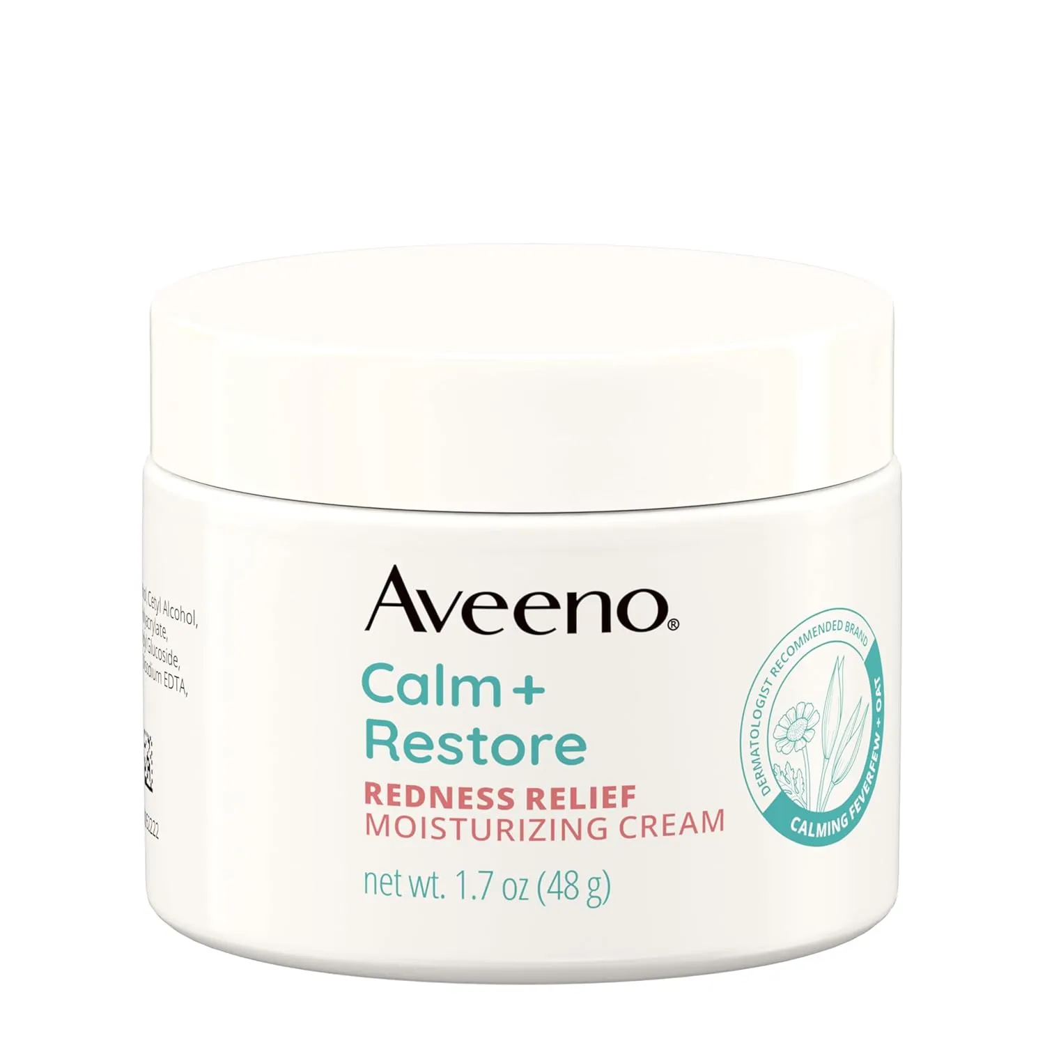 Aveeno Calm   Restore Facial Cream for Redness Relief, Soothing Face Moisturizer for Sensitive Skin, Hypoallergenic Formula, Fragrance-Free, 1.7 OZ