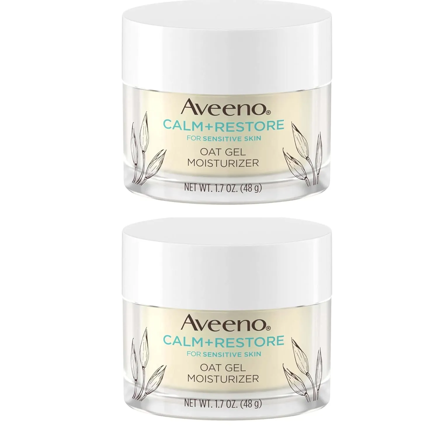 Aveeno Calm   Restore Triple Oat Hydrating Face Serum for Sensitive Skin Gentle and Lightweight Facial Serum to Smooth and Fortify Skin Hypoallergenic, Fragrance & Paraben-Free,1.7 fl. Oz (Pack of 2)