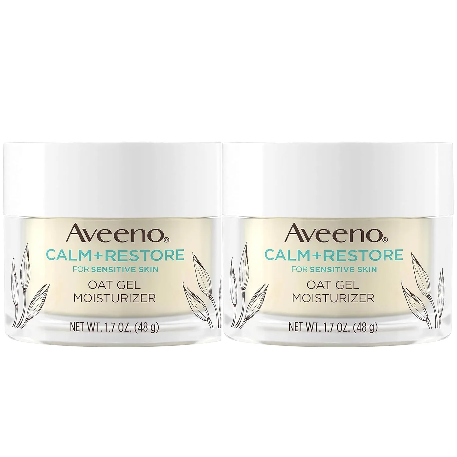 Aveeno Calm   Restore Triple Oat Hydrating Face Serum for Sensitive Skin Gentle and Lightweight Facial Serum to Smooth and Fortify Skin Hypoallergenic, Fragrance & Paraben-Free,1.7 fl. Oz (Pack of 2)