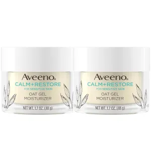 Aveeno Calm   Restore Triple Oat Hydrating Face Serum for Sensitive Skin Gentle and Lightweight Facial Serum to Smooth and Fortify Skin Hypoallergenic, Fragrance & Paraben-Free,1.7 fl. Oz (Pack of 2)