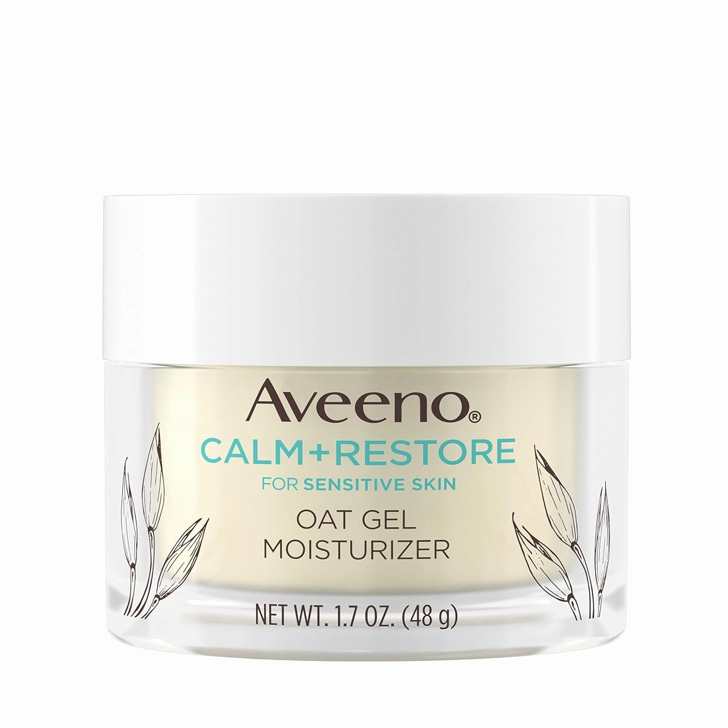 Aveeno Calm   Restore Oat Gel Facial Moisturizer for Sensitive Skin, Lightweight Gel Cream Face Moisturizer with Prebiotic Oat & Feverfew, Hypoallergenic, Fragrance- & Paraben-Free, 1.7 oz (Pack of 3)
