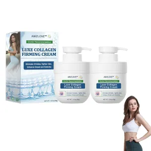 Awzloves Luxe Collagen Firming Cream, Skin Tightening Cream, Awzloves Collagen Firming Lotion Body Moisturizer Lifts, Firms, & Tightens For Younger Looking Skin, For All Skin Types (2 Bottle）