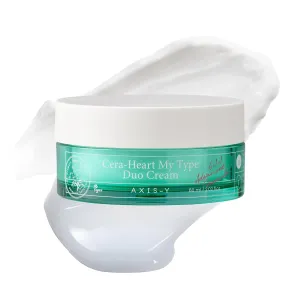 AXIS-Y Cera-Heart My Type Duo Cream with Heartleaf & Ceramide - Redness Relief & Moisture Skin Barrier Repair - Vegan Korean Skin Care Moisturizer Face Cream - 2.02 fl. oz.