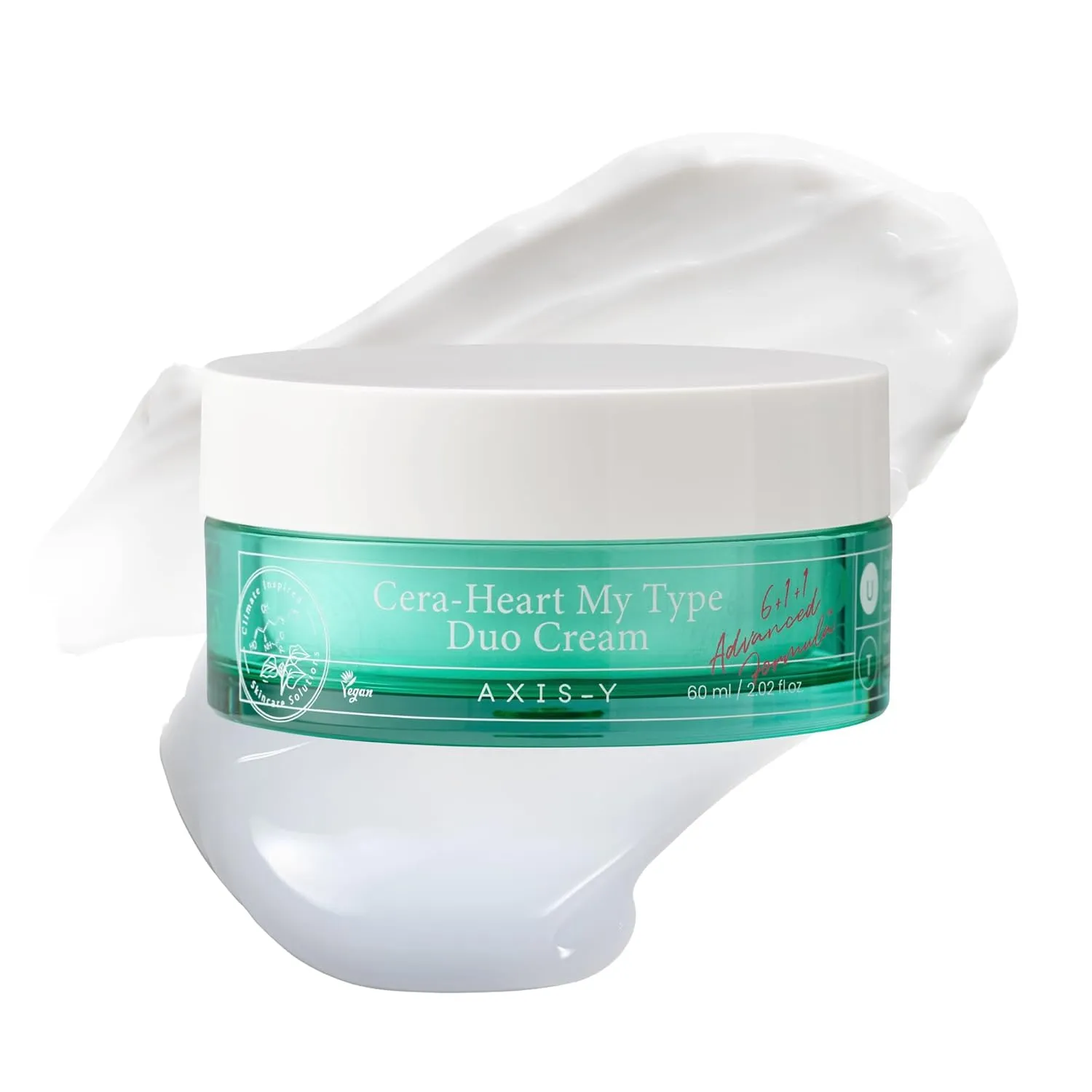 AXIS-Y Cera-Heart My Type Duo Cream with Heartleaf & Ceramide - Redness Relief & Moisture Skin Barrier Repair - Vegan Korean Skin Care Moisturizer Face Cream - 2.02 fl. oz.