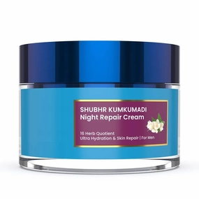 Ayurvedic Anti Aging Night Cream for Men for fine lines and wrinkles | Skin Repair Plant Based Nourishment | Best Men Face Moisturizer (16 Herbs, 50g)