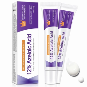 Azelaic Acid 12% Cream For Face, Azelaic Acid Acne Cream For Redness Relief, 2PCS Azelaic Acid Serum With Salicylic Acid & Niacinamide For Dark Spot, Skin Care.