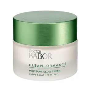 BABOR CLEANFORMANCE Moisture Glow Cream, Lightweight Daily Moisturizer with Light-Reflecting Pigments, Instant Glow and Hydration, Prebiotics & Probiotics Facial Cream, Radiant Even Complexion, 1.7 oz