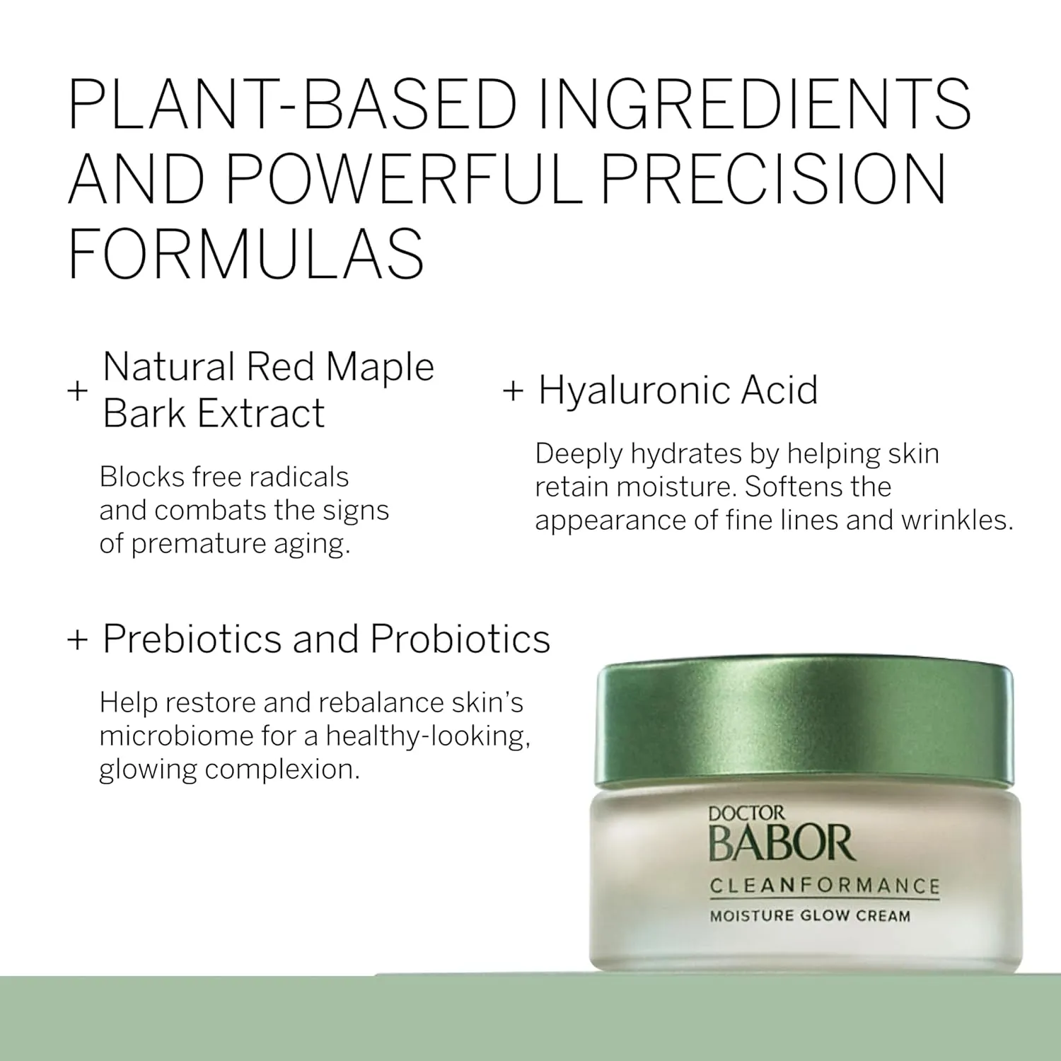 BABOR CLEANFORMANCE Moisture Glow Cream, Travel Daily Moisturizer with Light-Reflecting Pigments, Instant Glow and Hydration, Prebiotics & Probiotics Facial Cream, Radiant Even Complexion, 0.5 oz