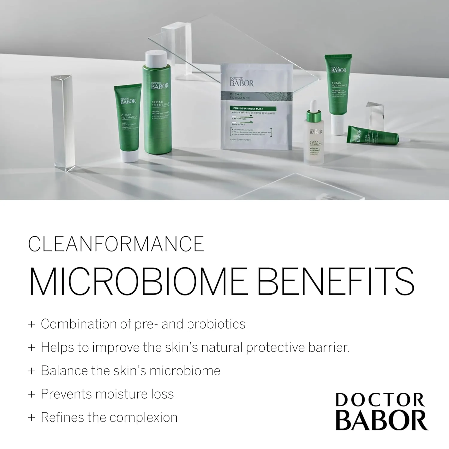 BABOR CLEANFORMANCE Moisture Glow Cream, Travel Daily Moisturizer with Light-Reflecting Pigments, Instant Glow and Hydration, Prebiotics & Probiotics Facial Cream, Radiant Even Complexion, 0.5 oz