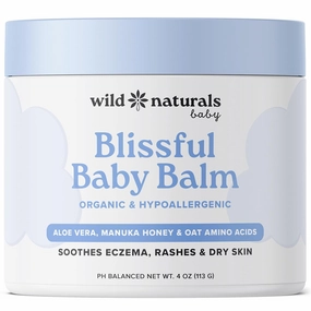 Baby Eczema Cream - Moisturizer for Dry, Itchy, Sensitive Skin & Diaper Rash - Long-Lasting Body Butter Lotion for Calming & Itch Relief (4oz)