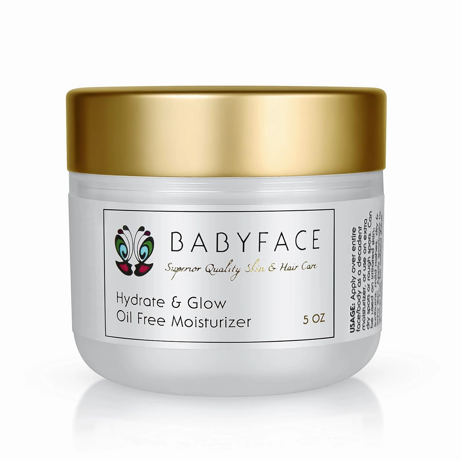 Babyface Hydrate & Glow Oil Free Moisturizer Gel Vitamin B5 & Hyaluronic Acid for Acne Prone Skin, Large Pores