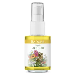 Badger Argan Face Oil, Organic Facial Moisturizer for All Skin Types, Deep Nourishment, Quick Absorption, Moisturizing Facial Oil, 1 fl oz Glass Bottle