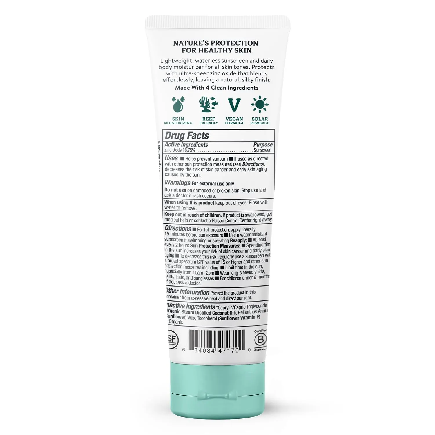 Badger Mineral Daily Sunscreen with Zinc Oxide, Organic Moisturizer with SPF 30, Hydrating Everyday Lotion, Vegan, Gluten Free & Unscented Body Sunscreen, 4 fl oz