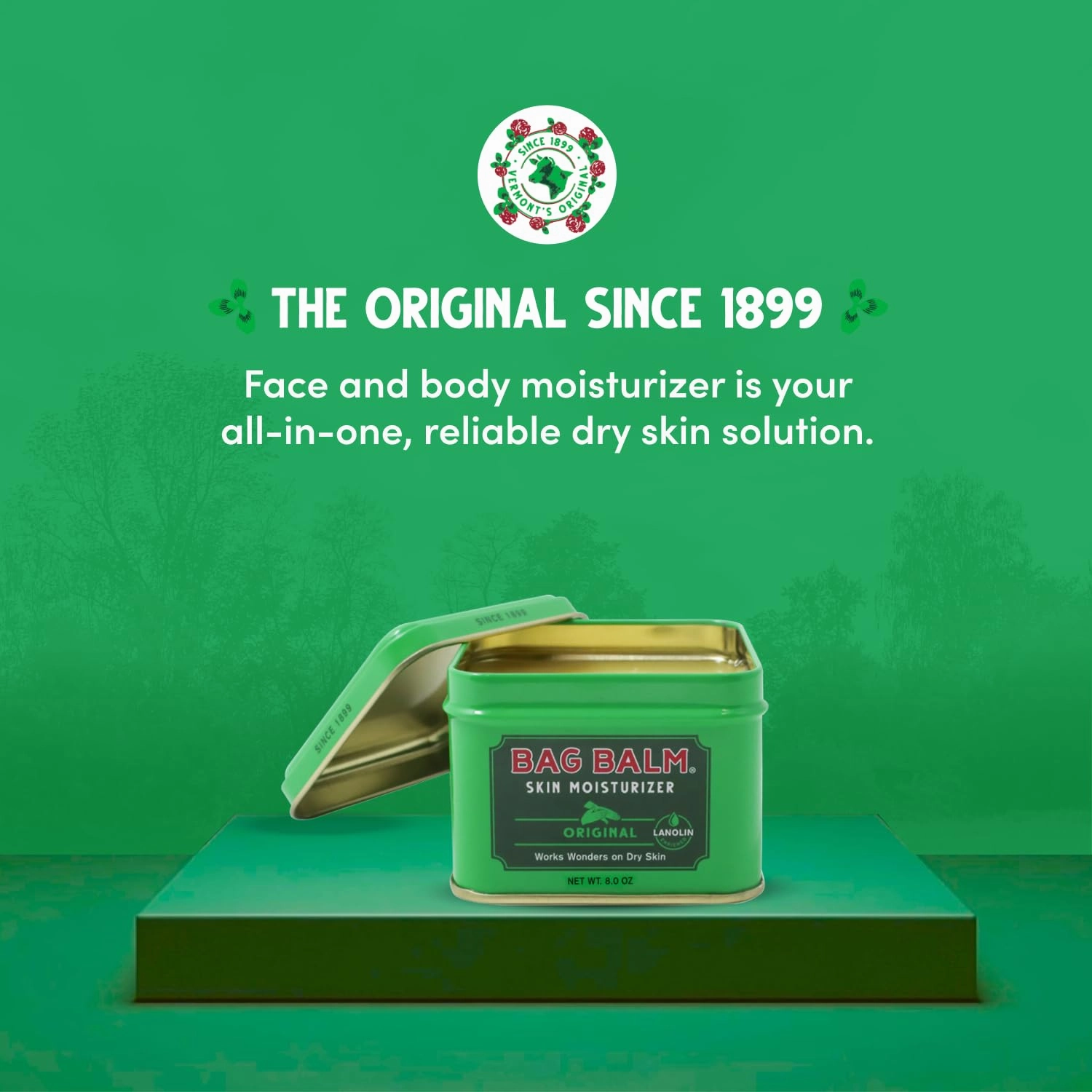Bag Balm Vermont's Original Hand Moisturizer, Hand Balm for Dry Skin, Cracked Hands, Heels & Dry Hands Treatment, For Dogs and More Ointment, Lotion - 8oz Tin, 3 Pack