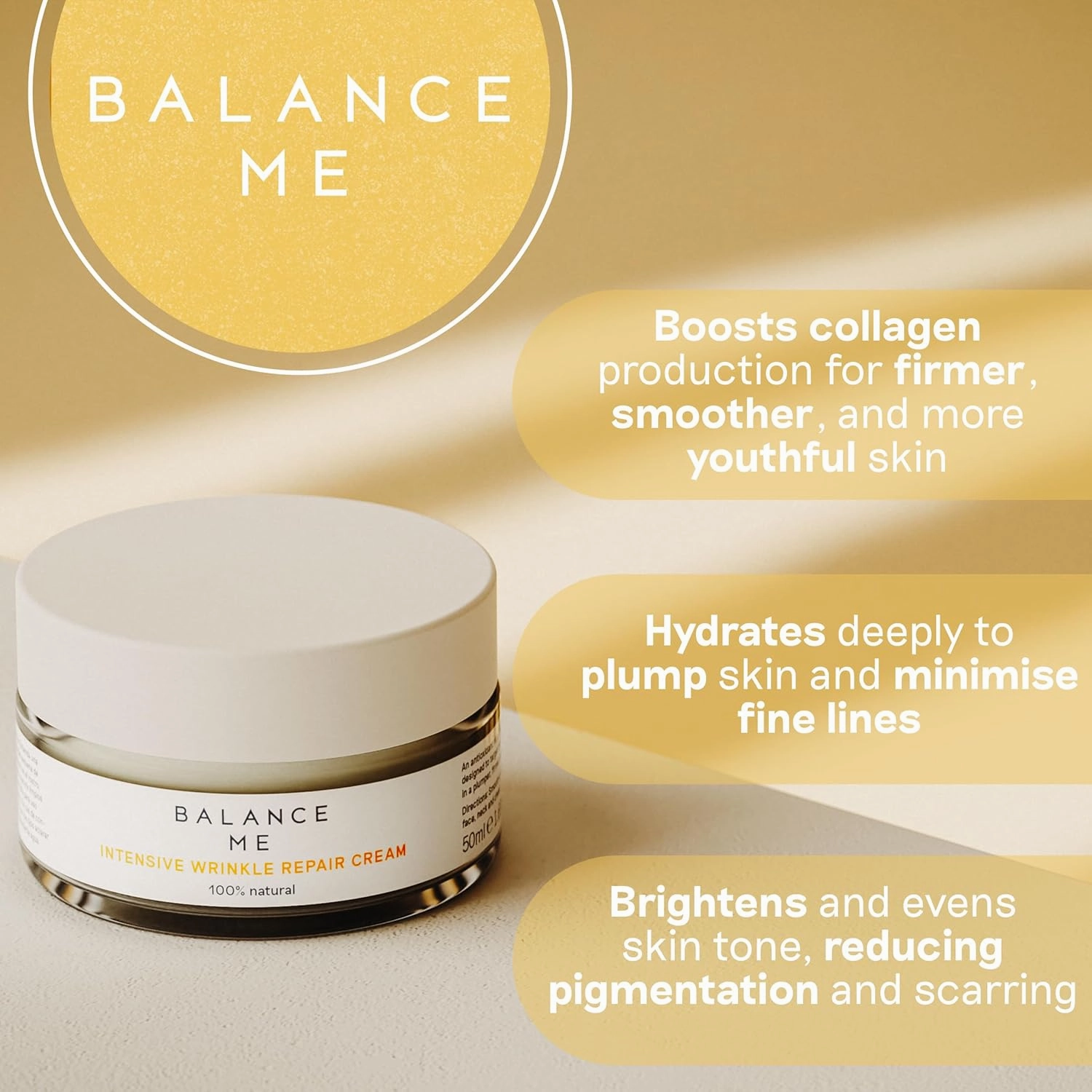 Balance Me Intensive Wrinkle Repair Cream 1.7 fl oz, Anti Aging & Firming Face Moisturizer for Hydrating and Smoothing