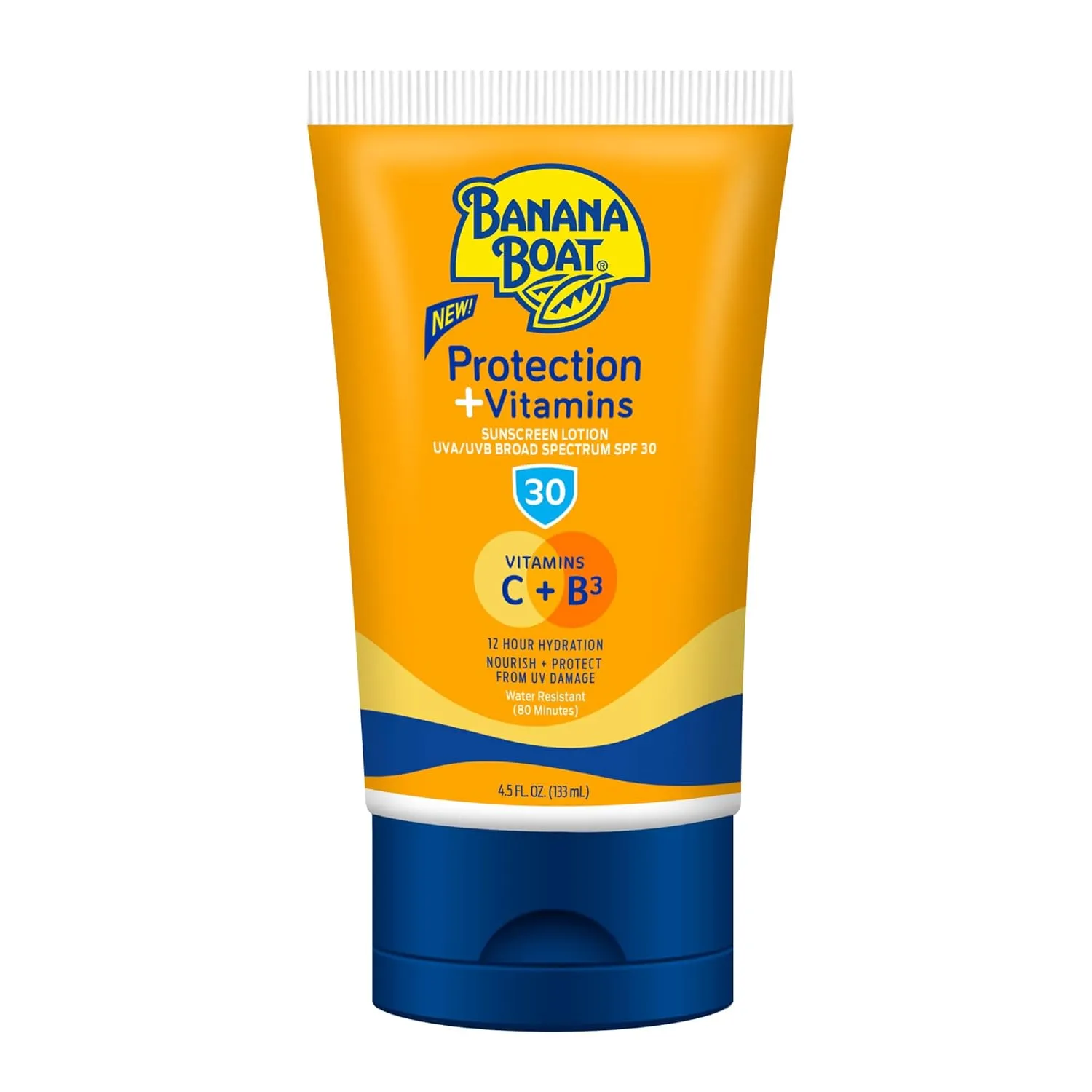 Banana Boat Protection   Vitamins Sunscreen Lotion SPF 30 | Moisturizing Lotion Sunscreen SPF 30 with Vitamin C & Vitamin B3 Niacinamide, 4.5oz