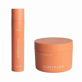 Barefaced Radiance Duo – Hydrating Lotion & Exfoliating Toning Pads for Smooth, Glowing Skin