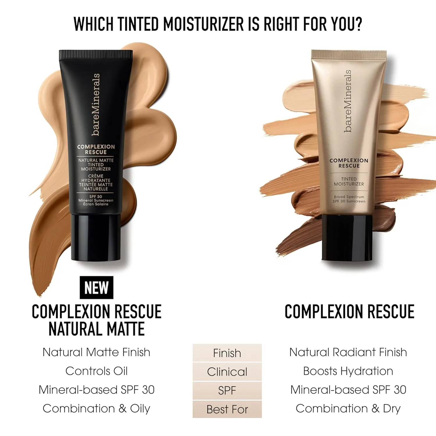 bareMinerals Complexion Rescue Natural Matte Tinted Moisturizer for Face with SPF 30