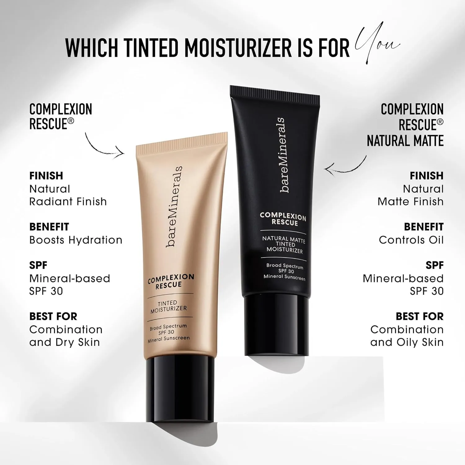 bareMinerals Complexion Rescue Natural Matte Tinted Moisturizer for Face with SPF 30