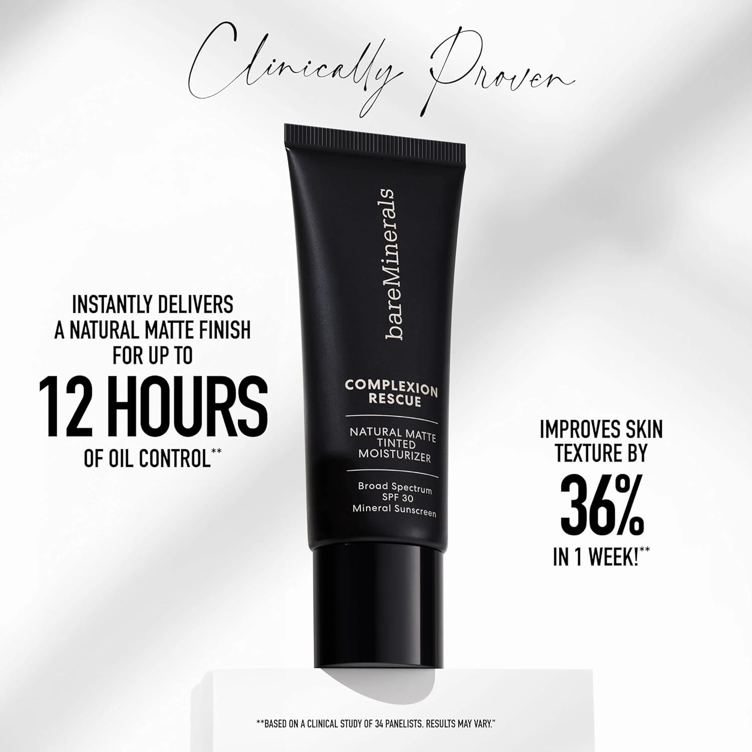 bareMinerals Complexion Rescue Natural Matte Tinted Moisturizer for Face with SPF 30