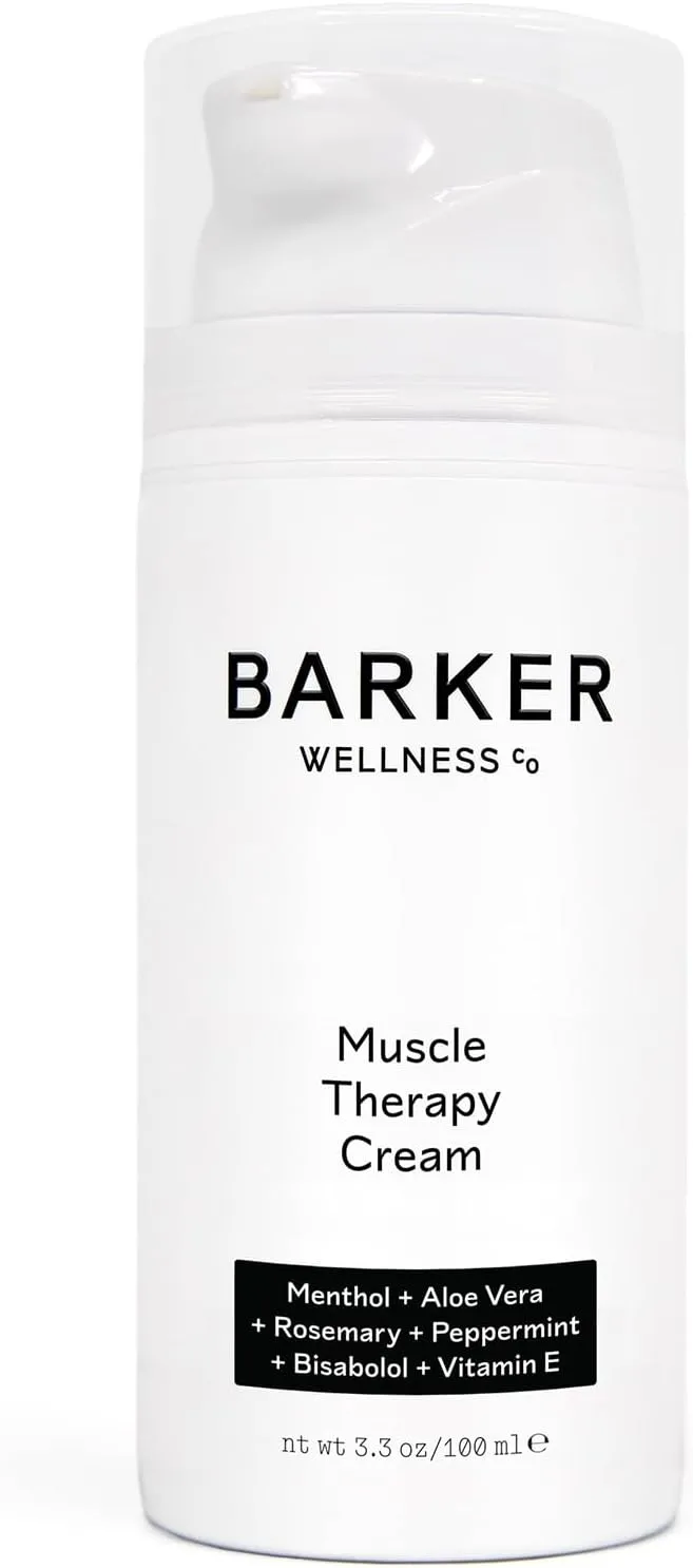 Barker Wellness Muscle Therapy Cream｜Sooth Joint and Muscles, Natural Relaxation with Added Antioxidants and Moisturizer｜All-Natural Vegan Cruelty-Free (100ml)
