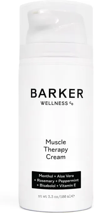 Barker Wellness Muscle Therapy Cream｜Sooth Joint and Muscles, Natural Relaxation with Added Antioxidants and Moisturizer｜All-Natural Vegan Cruelty-Free (100ml)