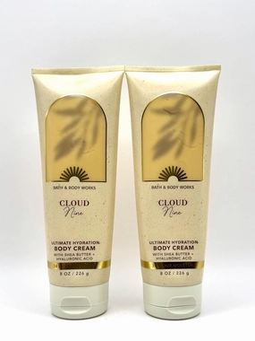 Bath and Body Work Cloud Nine Ultimate Hydration Body Cream with Shea Butter and Hyaluronic Acid, 8 oz, 2-Pack