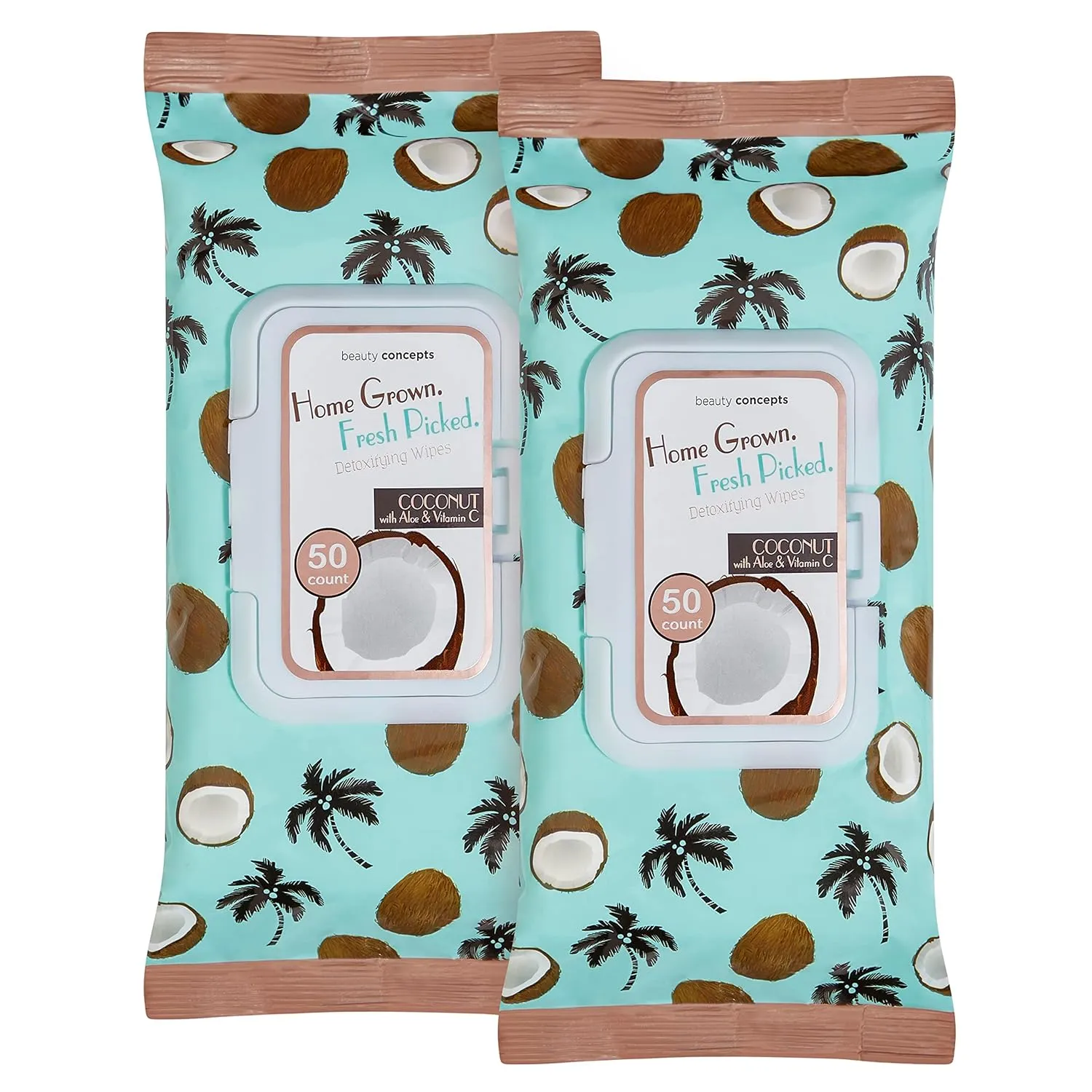 B.C. Beauty Concepts Makeup Remover Wipes – Gentle Facial Wipes for Easy Makeup Removal, 100 Count (Pack of 2), Coconut with Aloe & Vitamin C