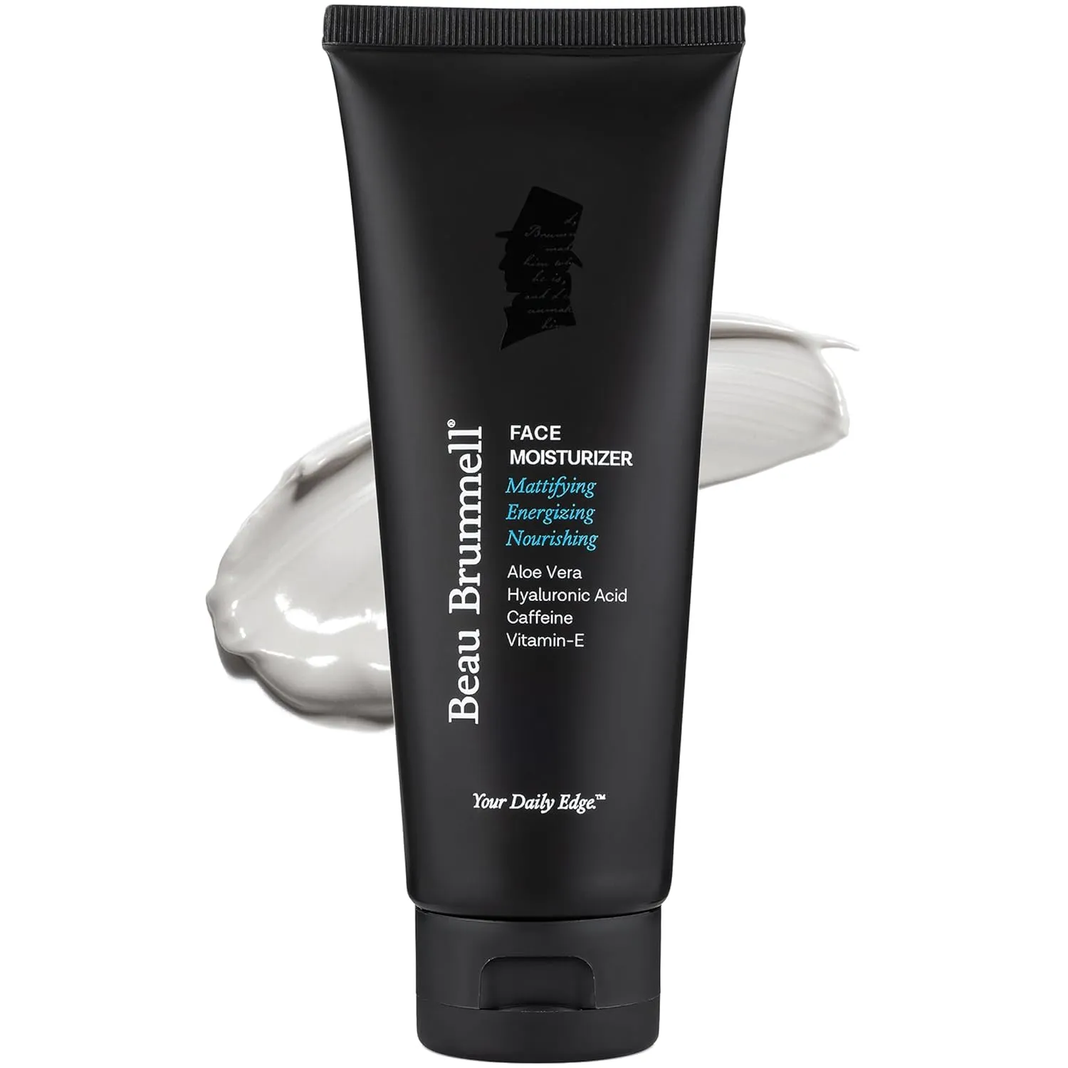 Beau Brummell for Men Matte Finish Face Moisturizer | Fast Absorbing, Lightweight Face Lotion with Vitamins A E, Aloe Vera & Caffeine | Anti-aging, For Dry or Oily Skin | 4 OZ Tube | Made In America