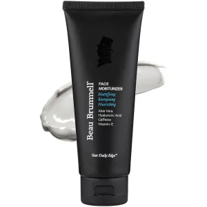 Beau Brummell for Men Matte Finish Face Moisturizer | Fast Absorbing, Lightweight Face Lotion with Vitamins A E, Aloe Vera & Caffeine | Anti-aging, For Dry or Oily Skin | 4 OZ Tube | Made In America