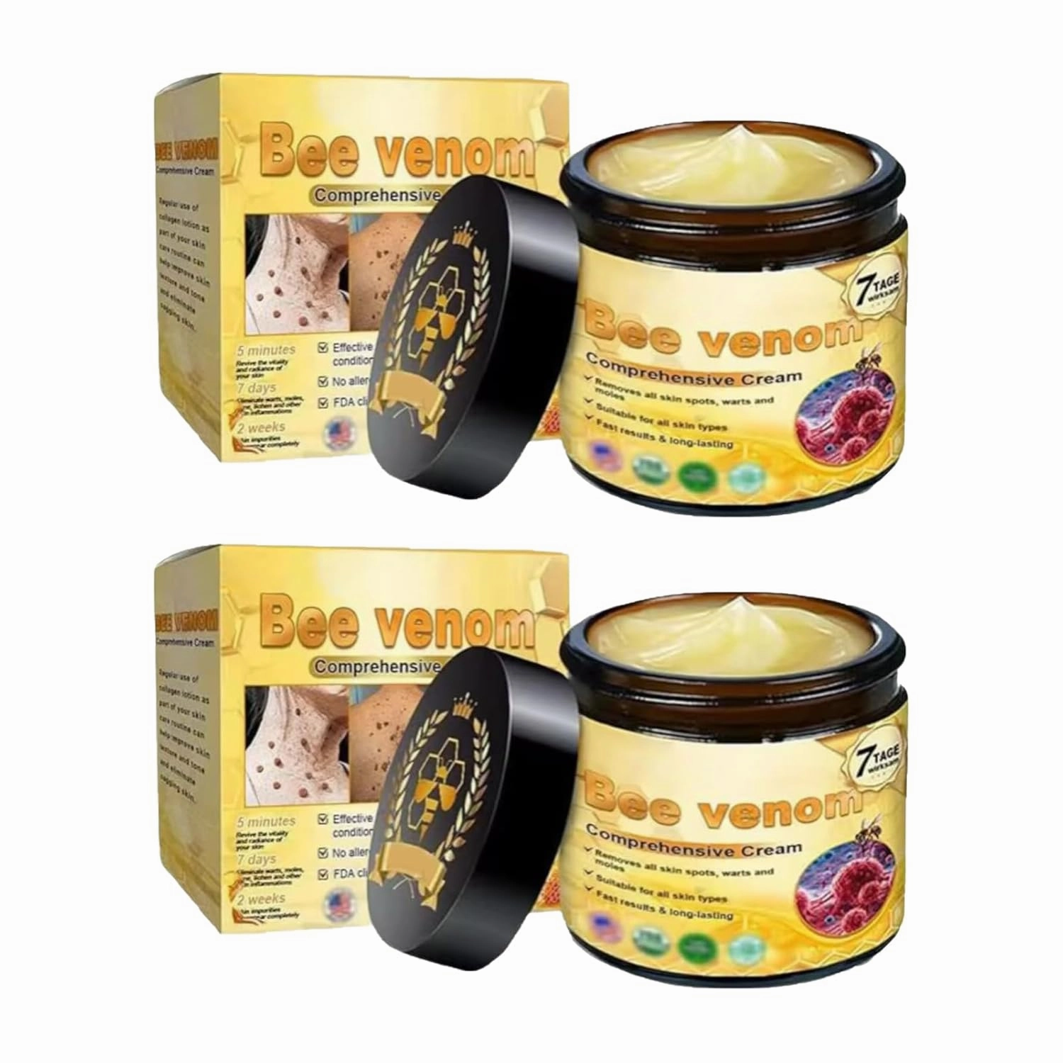 Bee Venom Comprehensive Cream, 2025 New Bee Venom Skin Treatment Cream-50g, Advanced Firming & Wrinkle-Reducing cream Natural Skin Moisturizer for All Skin (2)