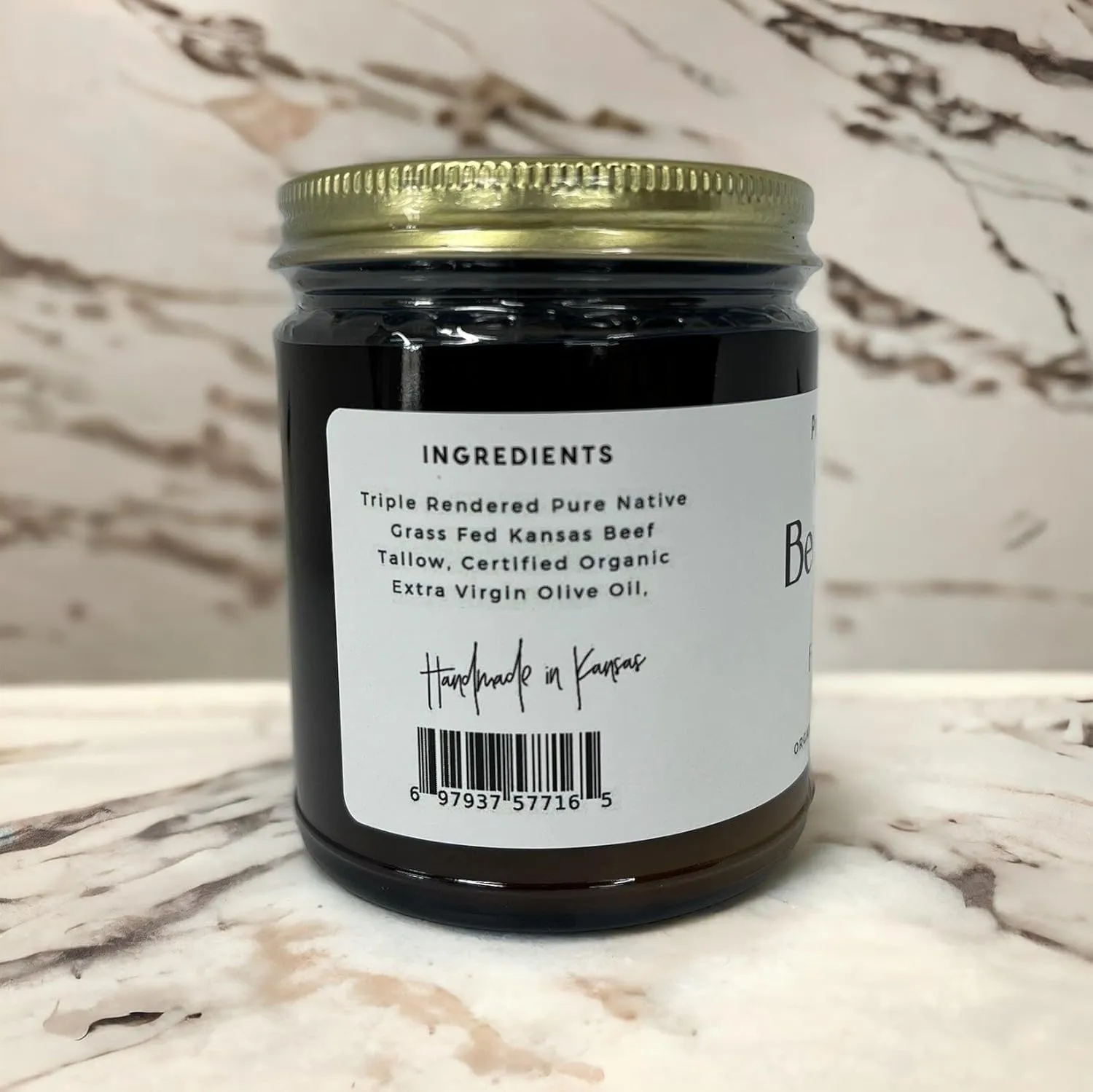 Beef Tallow Balm - 8 oz - Organic Grass Fed and Finished - Made in USA - Moisturizing Skin Care Peppermint