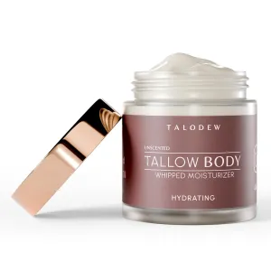 Beef Tallow Moisturizer - Whipped Hydrating Face/Body Moisturizer with Natural Grass Fed Beef Tallow, Argan Oil - Unscented Moisturizer Calms Dry Skin Conditions - All Skin Types - 4 fl. Oz