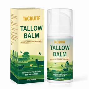 Beef Tallow Balm, 100% Grass Fed Beef Tallow, Whipped Moisturizer for Sensitive Skin, Handmade All-Natural Moisturizer for Soft And Smooth Skin (3.5 Oz, Unscented)