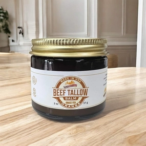 Beef Tallow Balm - 2 oz - Organic Grass Fed and Finished Tallow- Made in USA - Moisturizing Skin Care Orange