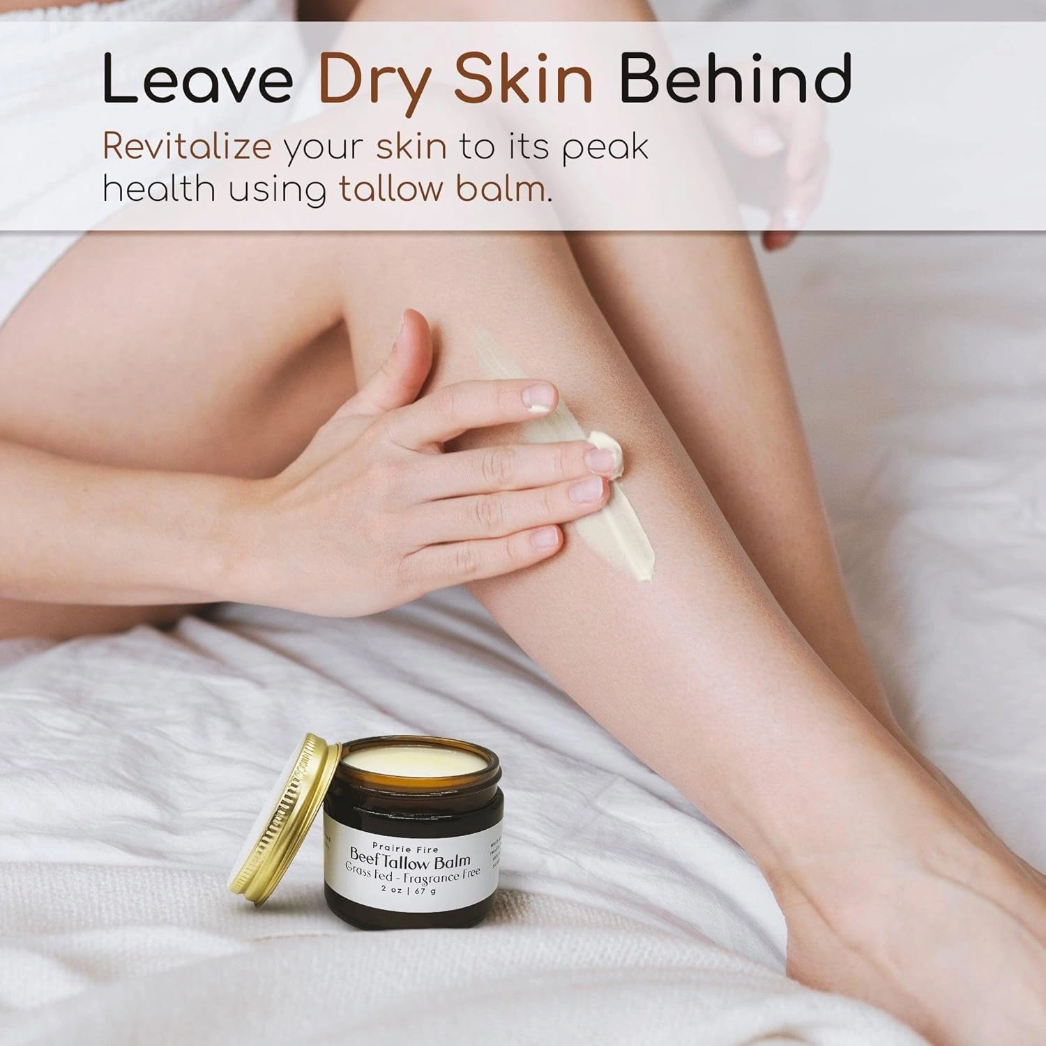Beef Tallow Balm - 2 oz - Organic Grass Fed and Finished Tallow- Made in USA - Moisturizing Skin Care Orange