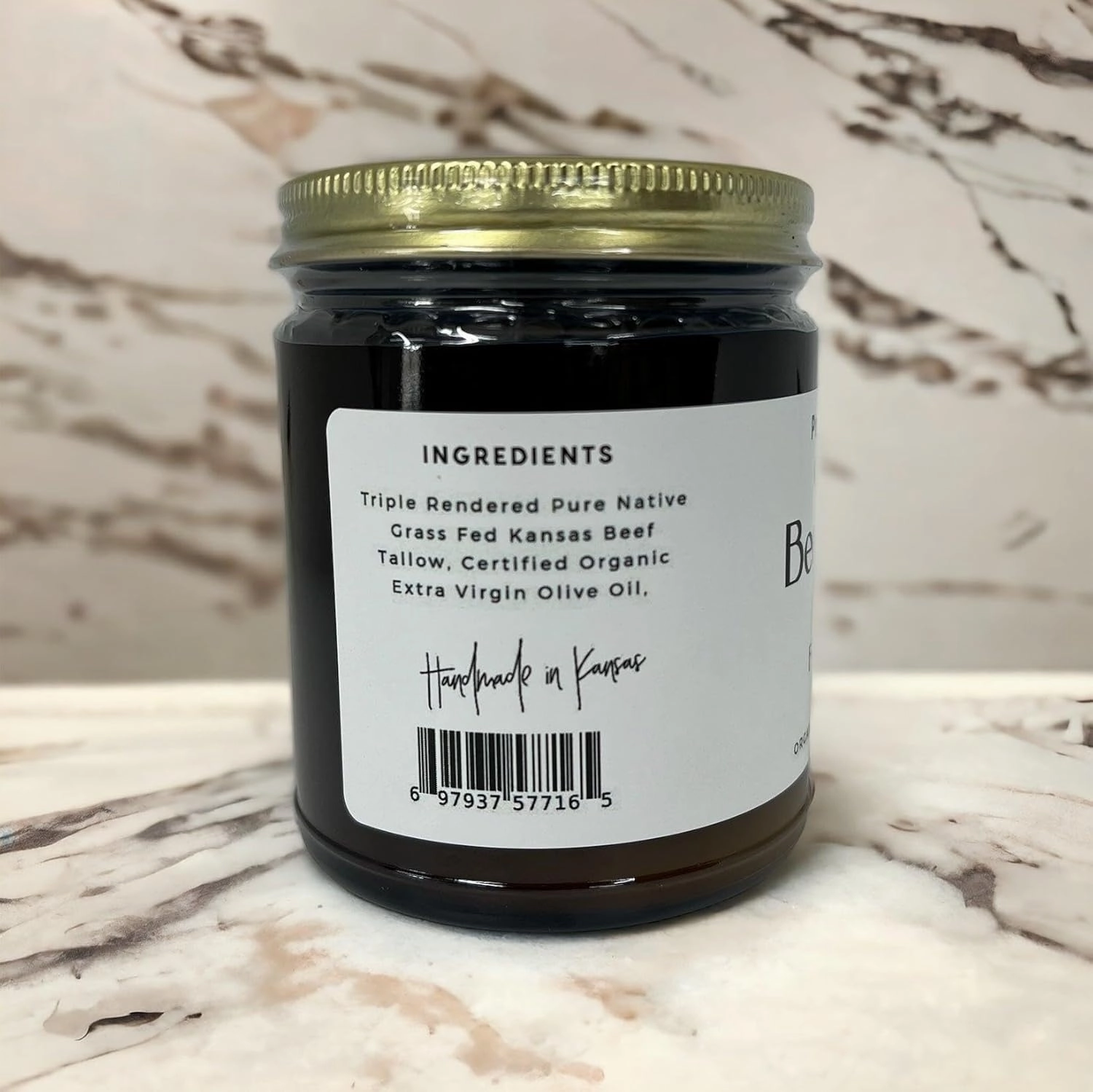 Beef Tallow Balm - 8 oz - Organic Grass Fed - Body Butter - Moisturizing Skin Care Fragrance Free - 8 oz