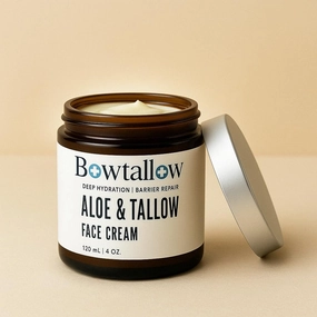 Beef Tallow Face Moisturizer with Aloe Vera for Acne and Dry Skin
