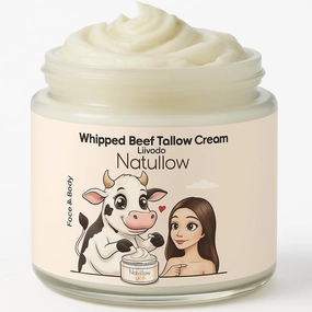 Beef Tallow for Skin, Grass-Fed Beef Tallow Face Moisturizer & Body Lotion, Whipped Tallow Balm for Soft, Smooth Skin, sebo de res para la cara (4 oz, Unscented   Hyaluronic Acid)